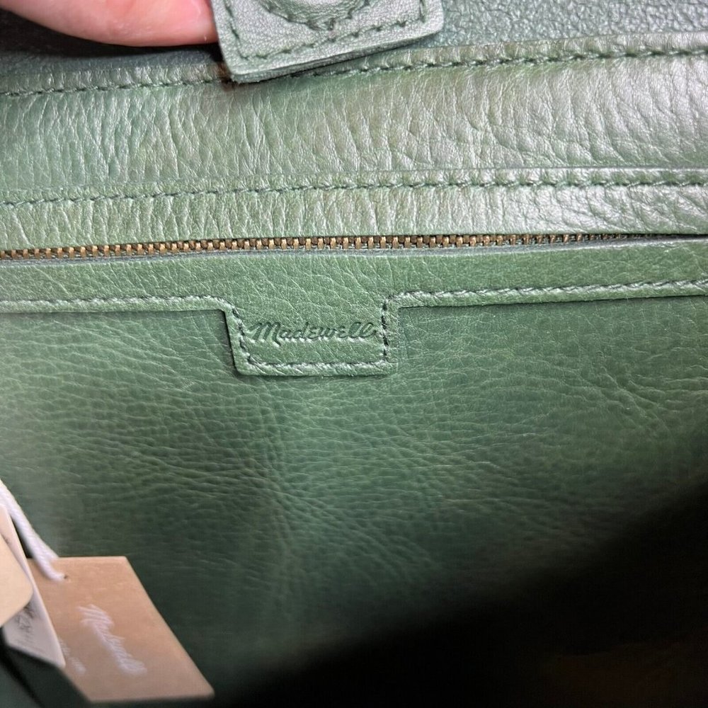 Madewell Forest Green Leather Bucket Bag - Picture 10 of 16